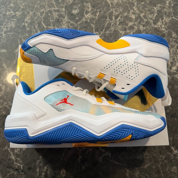 NEW Air Jordan Westbrook One Take 4- White/Chile Red-Lagoon Pulse (DO7193 164) - Picture 2 of 10